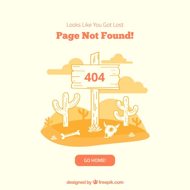 Plantilla plana de error 404