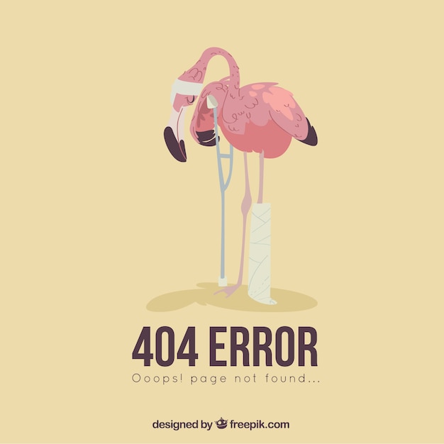 Plantilla plana de error 404 