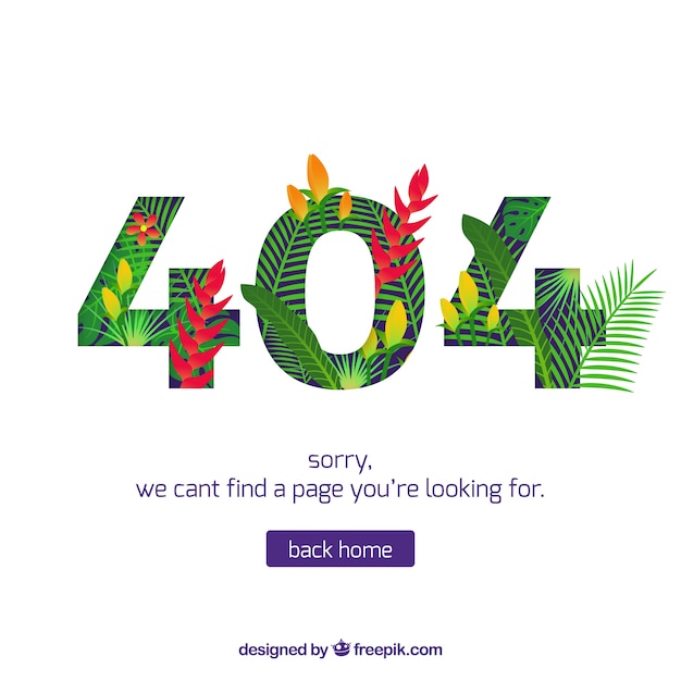 Plantilla plana de error 404