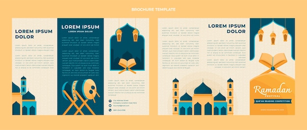 Plantilla plana de folleto de ramadán