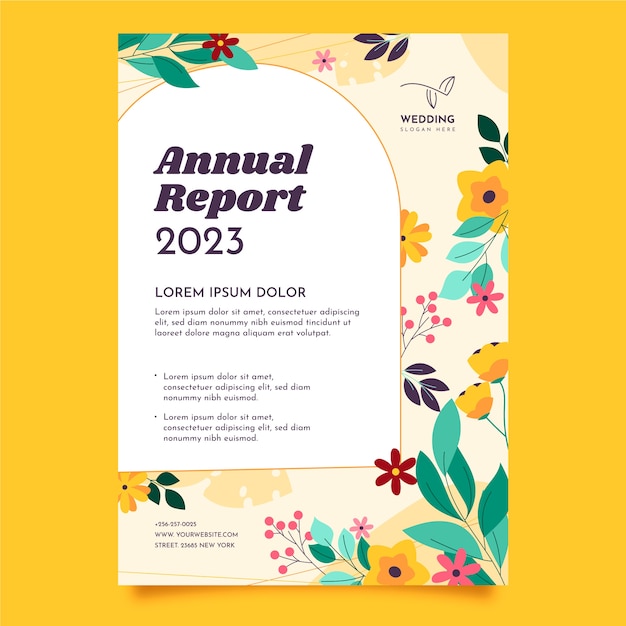Plantilla plana de informe anual de planificador de bodas