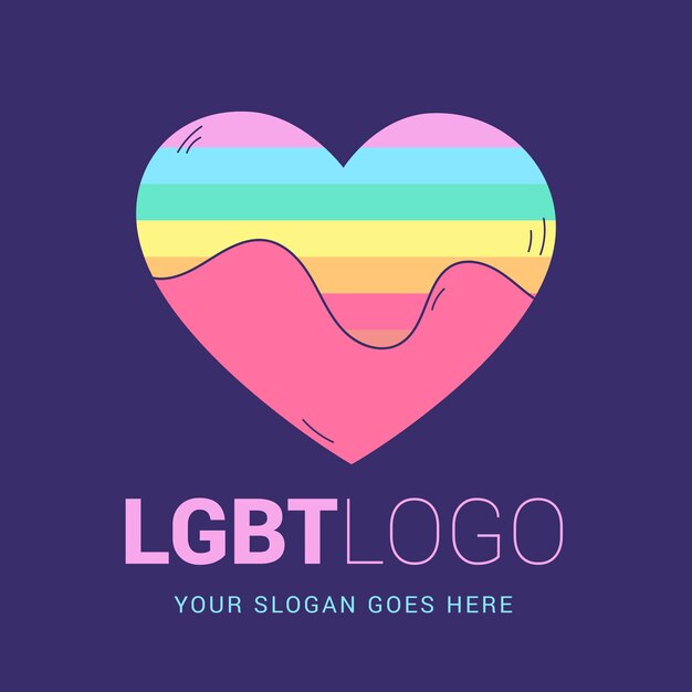 Plantilla plana de logotipo del mes del orgullo lgbt