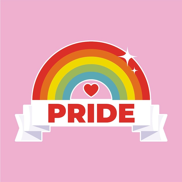 Plantilla plana de logotipo del mes del orgullo lgbt