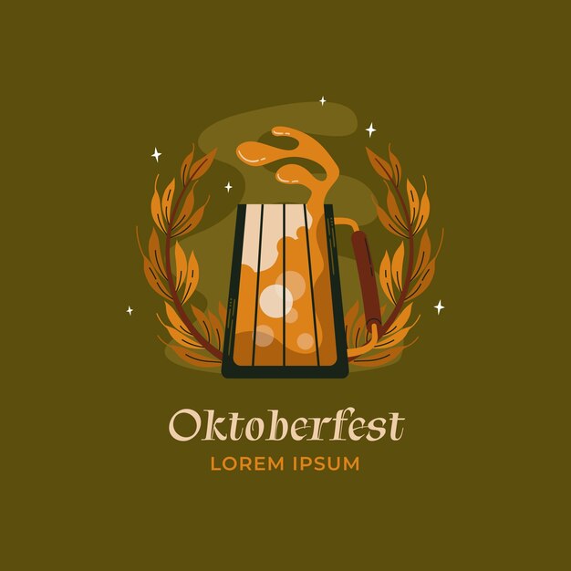 Plantilla plana de logotipo de oktoberfest