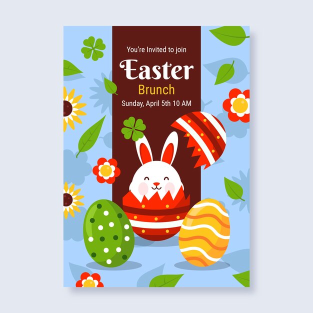 Plantilla plana de menú de pascua