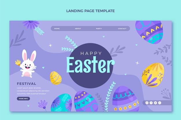Plantilla plana de página de destino de pascua