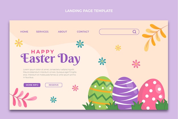 Plantilla plana de página de destino de pascua