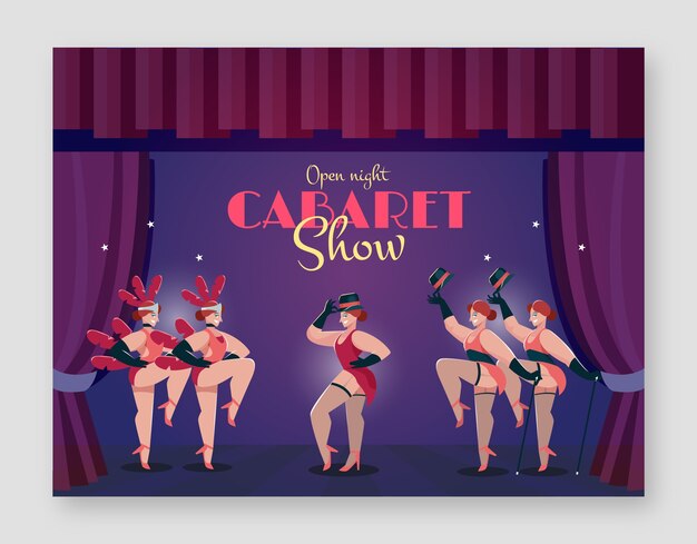 Plantilla plana de photocall de cabaret