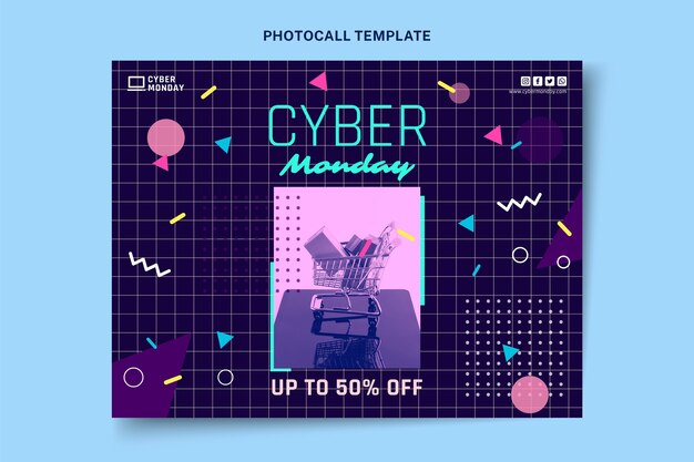 Plantilla plana para photocall de cyber monday