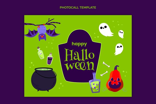 Plantilla plana para photocall de halloween