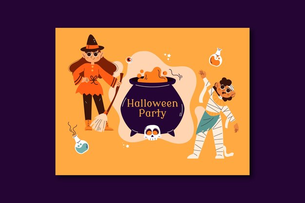 Vector gratuito plantilla plana para photocall de halloween