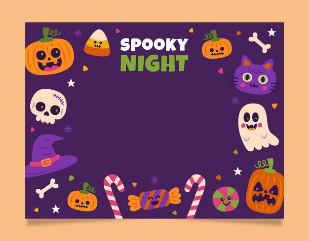 Plantilla plana para photocall de halloween