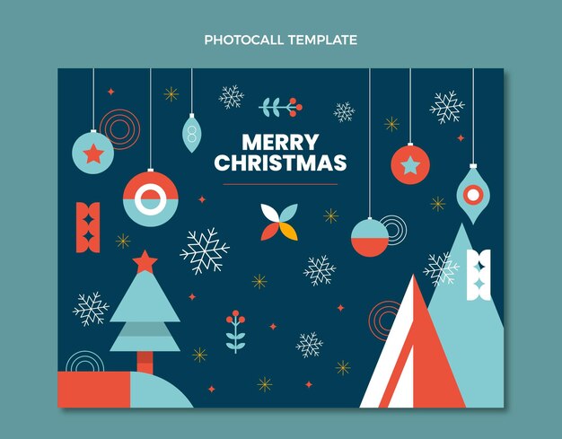 Plantilla plana de photocall navideño