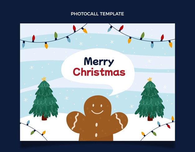 Plantilla plana para photocall navideño