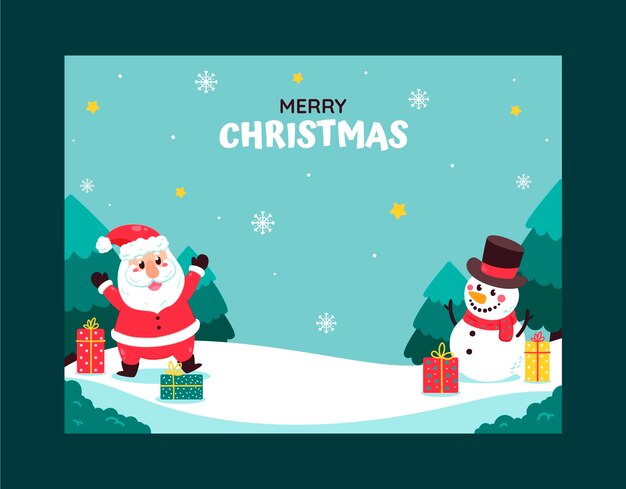 Plantilla plana de photocall navideño