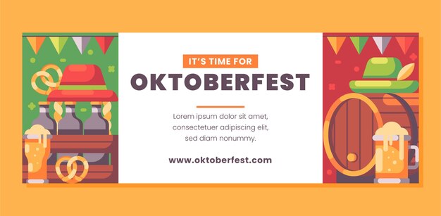 Plantilla plana de portada de redes sociales para la celebración del oktoberfest