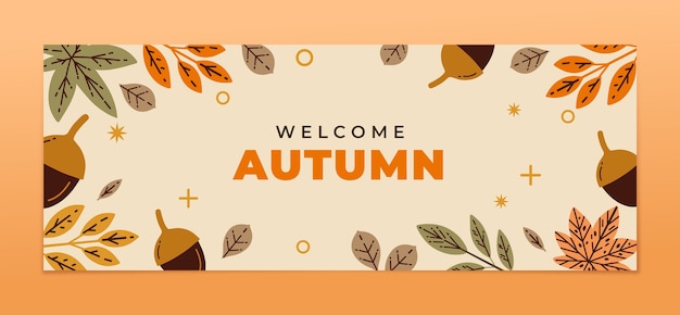 Plantilla plana de portada de redes sociales para celebración de otoño