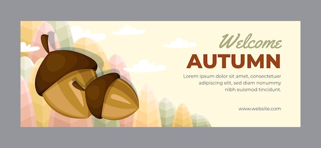 Vector gratuito plantilla plana de portada de redes sociales para celebración de otoño