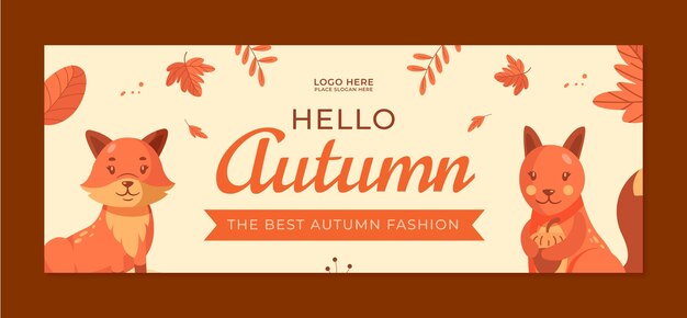 Vector gratuito plantilla plana de portada de redes sociales para celebración de otoño
