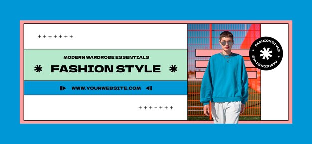 Plantilla plana de portada de redes sociales para colección de moda