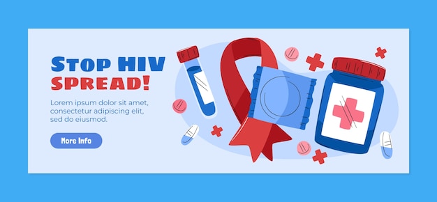 Vector gratuito plantilla plana de portada de redes sociales del día mundial del sida