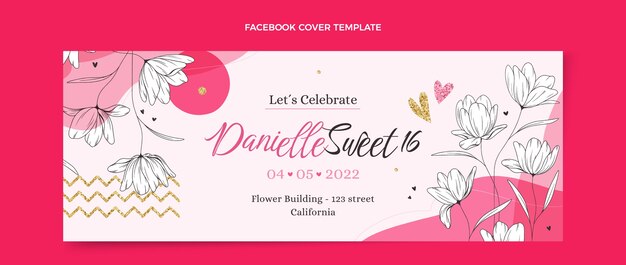 Plantilla plana de portada de redes sociales para dulces 16