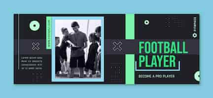 Vector gratuito plantilla plana de portada de redes sociales de fútbol