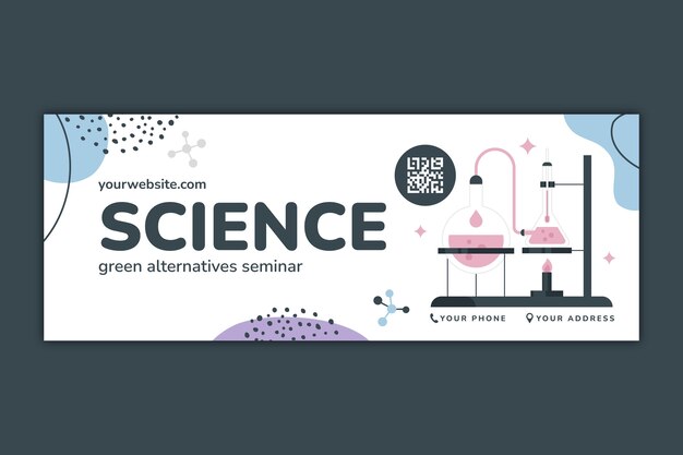 Plantilla plana de portada de redes sociales para investigación científica