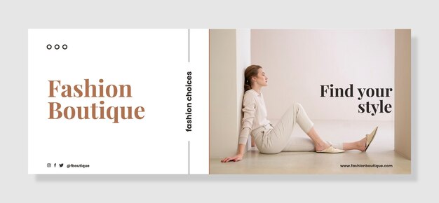 Plantilla plana de portada de redes sociales de moda y estilo