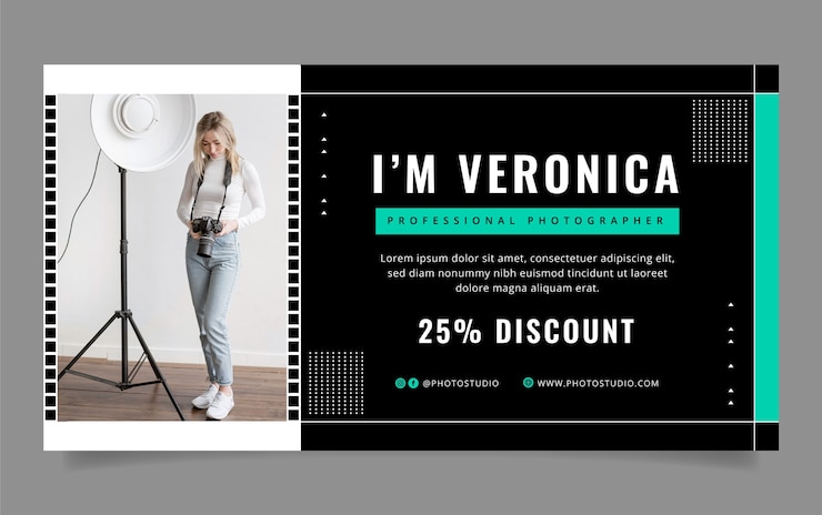 Vector gratuito plantilla plana de promoción de redes sociales para la carrera de fotógrafo