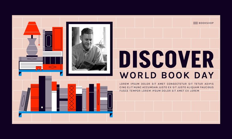 Vector gratuito plantilla plana de promoción de redes sociales para la celebración del día mundial del libro