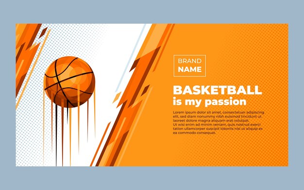 Plantilla plana de publicación de redes sociales de baloncesto