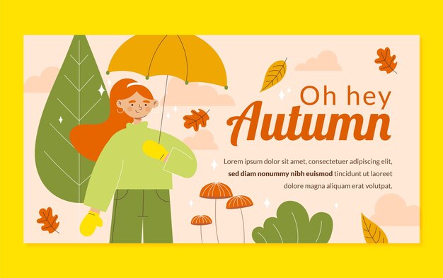 Plantilla plana de publicación en redes sociales para celebración de otoño