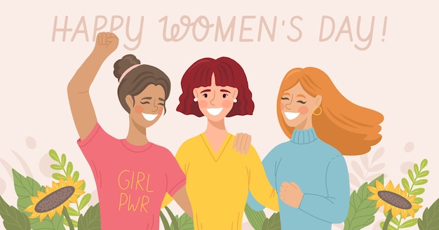 Vector gratuito plantilla plana de publicación en redes sociales del día internacional de la mujer