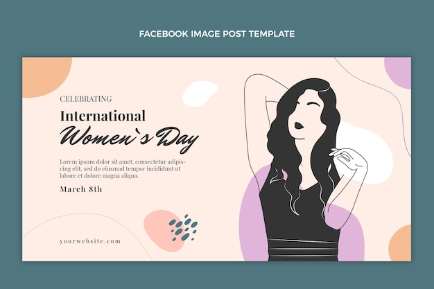 Vector gratuito plantilla plana de publicación de redes sociales del día internacional de la mujer