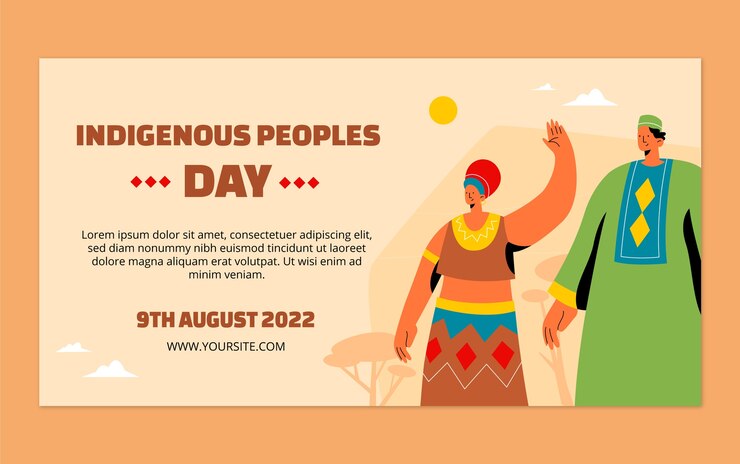 Vector gratuito plantilla plana de publicación en redes sociales del día internacional de los pueblos indígenas del mundo