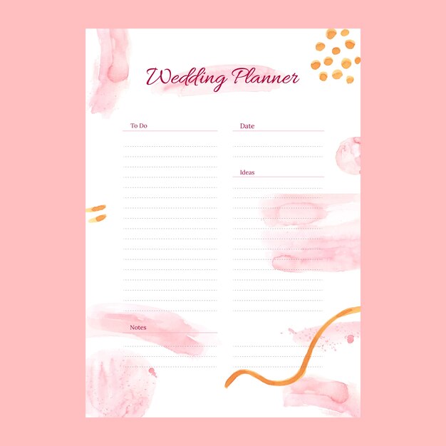 plantilla de planificador de bodas
