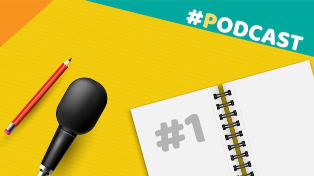 Plantilla de podcast en vivo para redes sociales