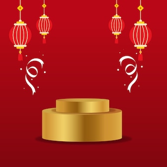 Plantilla de podio de año nuevo chino