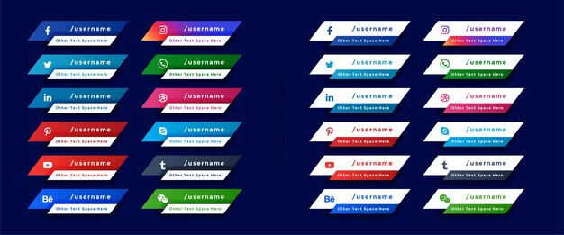Plantilla popular de banners de tercio inferior de redes sociales