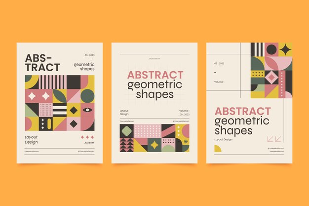Plantilla de portada abstracta de diseño plano