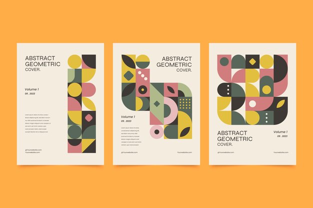 Plantilla de portada abstracta de diseño plano