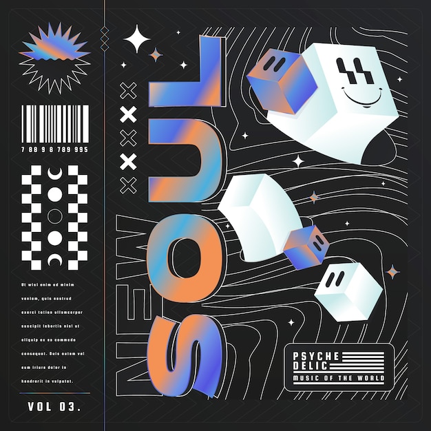 Plantilla de portada de álbum degradado