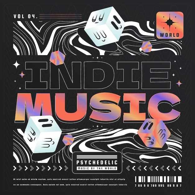 Plantilla de portada de álbum degradado