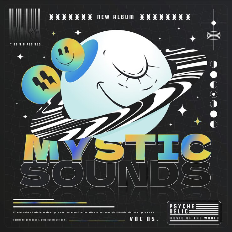 Vector gratuito plantilla de portada de álbum degradado