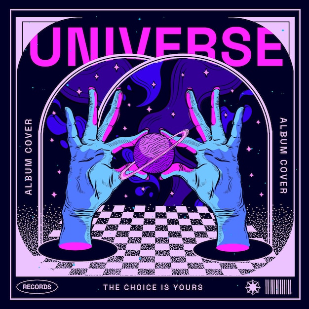Plantilla de portada de álbum dibujada a mano