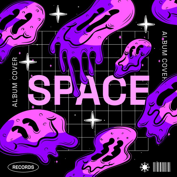 Vector gratuito plantilla de portada de álbum dibujada a mano