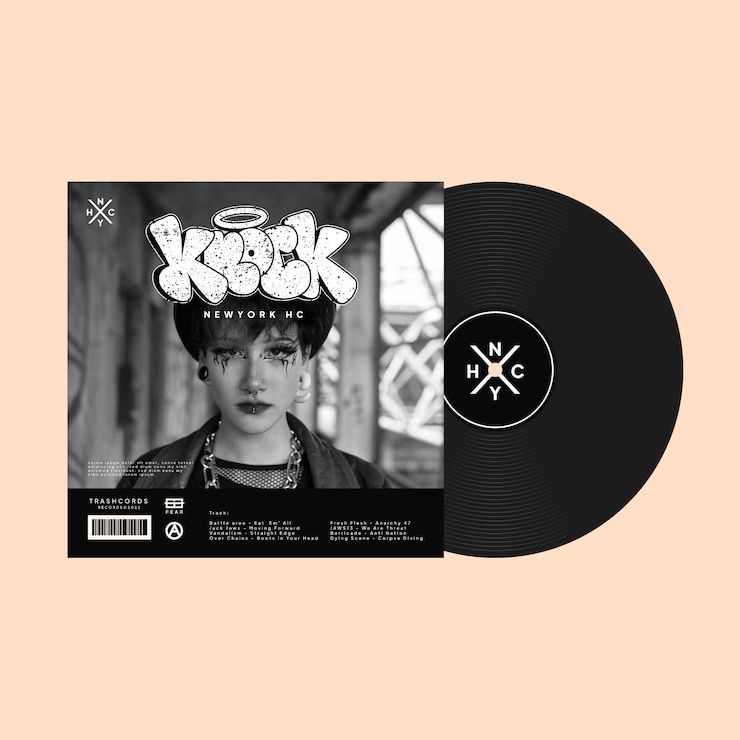 Vector gratuito plantilla de portada de álbum de diseño plano