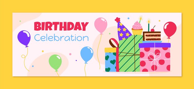 plantilla de portada de la celebración del cumpleaños de Facebook