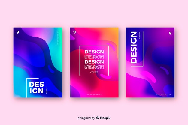 Plantilla de portada de diseño con efecto líquido colorido